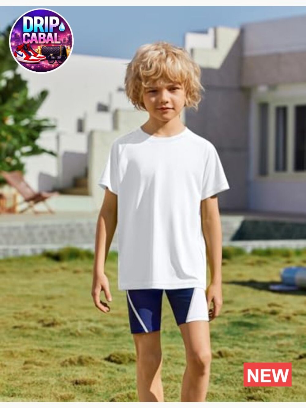 Boys UPF 50+ Rash Guard Swim Shirt Short Sleeve Quick Dry Sun Protection - Picture 2 of 7